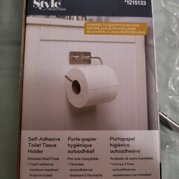 Style Selections Self Adhesive Toilet Paper Holder - Picture 3 of 5